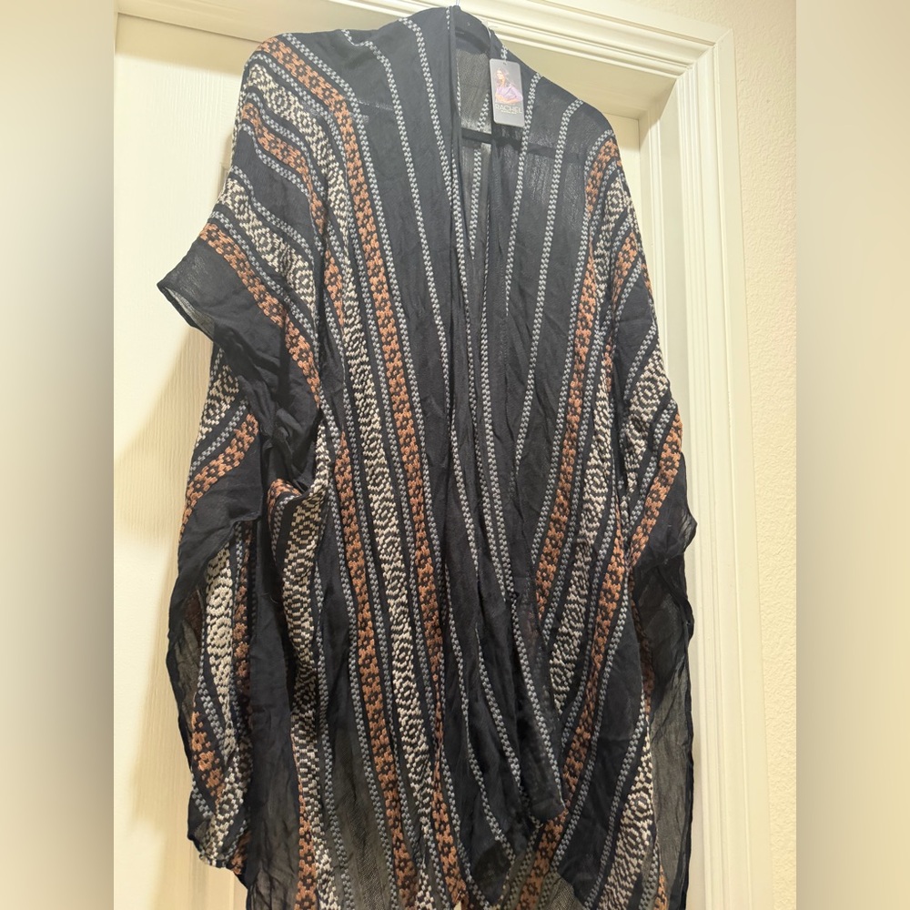RACHEL Rachel Roy Black and Gray Patterned Wrap